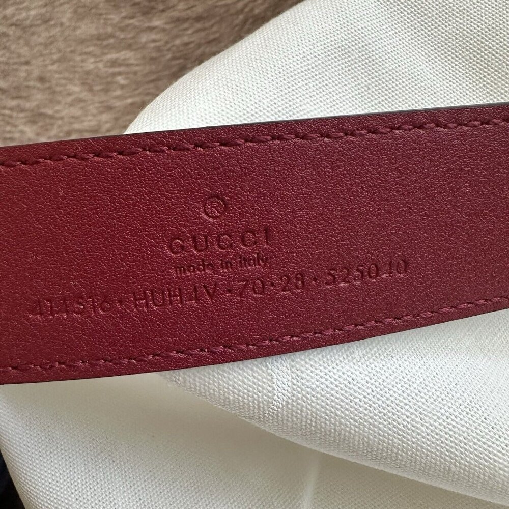 NEW Gucci Marmont Belt GG Logo Red Brown Monogram Canvas 70 cm 28 inch - Picture 8 of 8